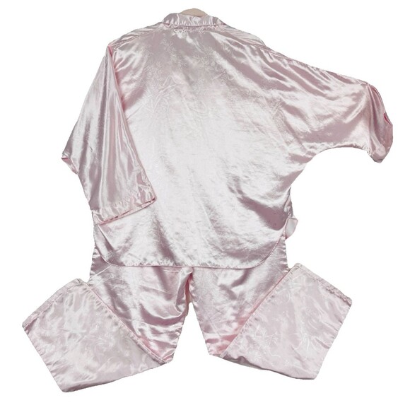 VTG KATHRYN Satin Light Pink Pajama Set Womens SZ LG Sleepwear Loungewear Retro - Picture 3 of 16